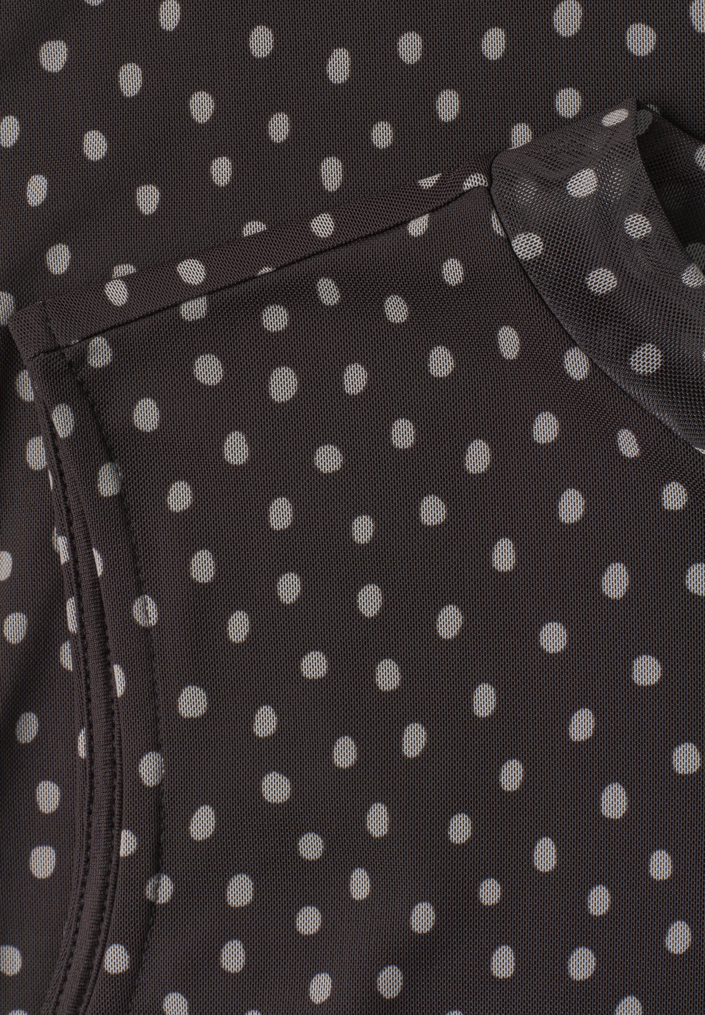 Turtle Neck Top aus Mesh mit Print