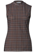 Turtle Neck Top aus Mesh mit Print