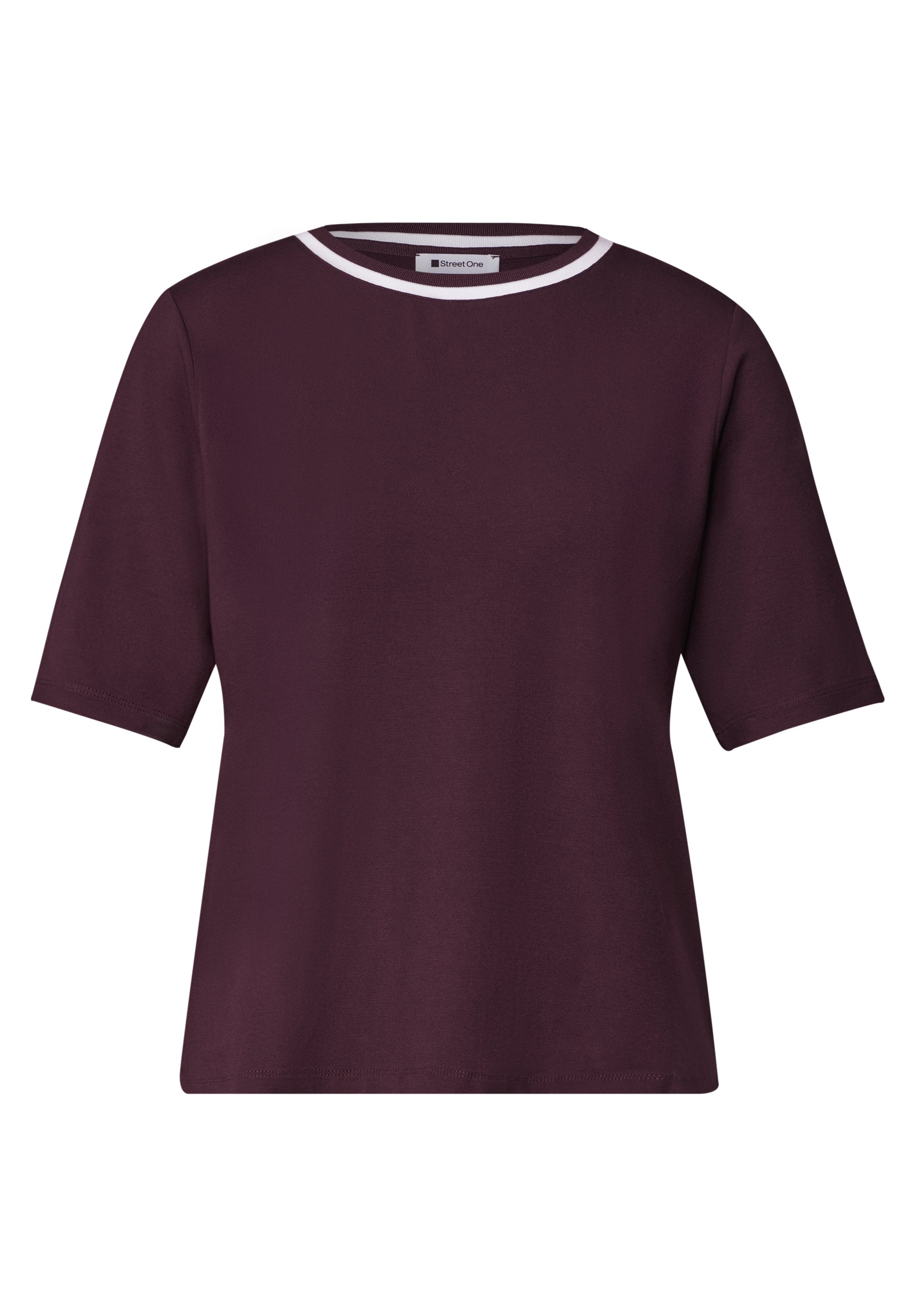 T-Shirt mit Rundhals und Kontrastdetail