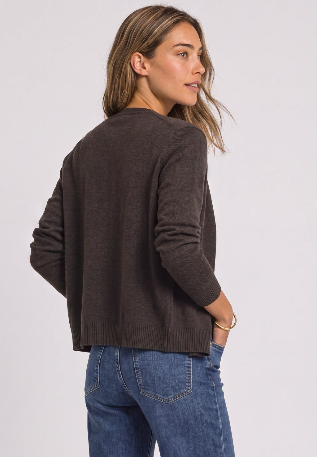 Cadigan mit V-Neck und Knopfleiste