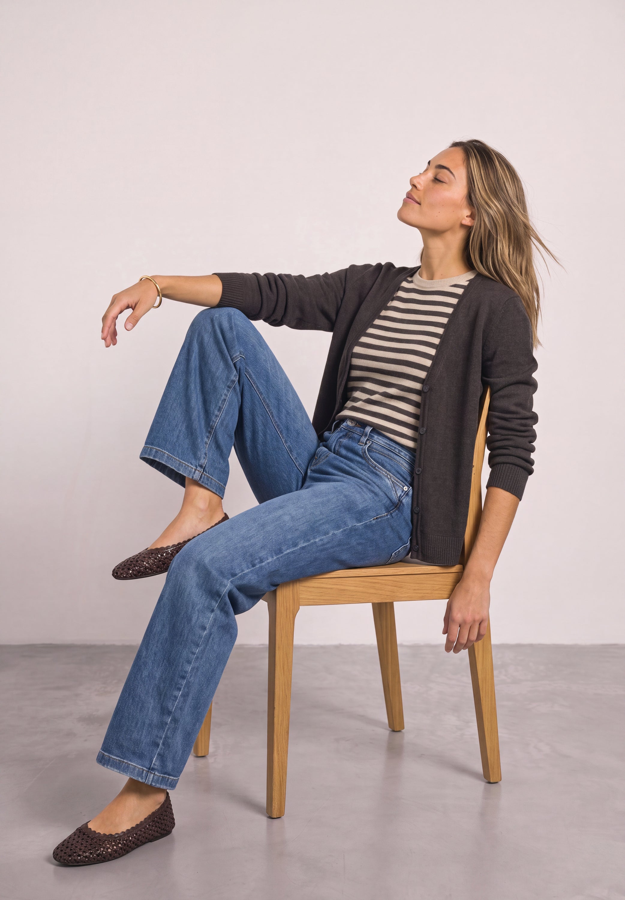 Cadigan mit V-Neck und Knopfleiste