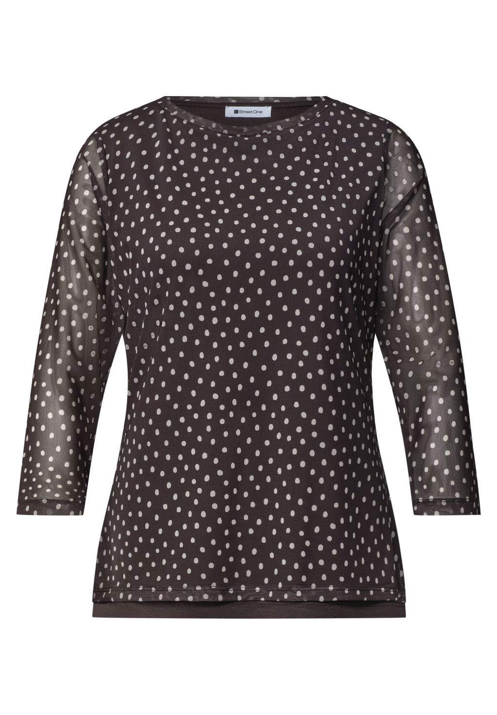 3/4-Arm Shirt aus Mesh mit Print