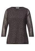 3/4-Arm Shirt aus Mesh mit Print