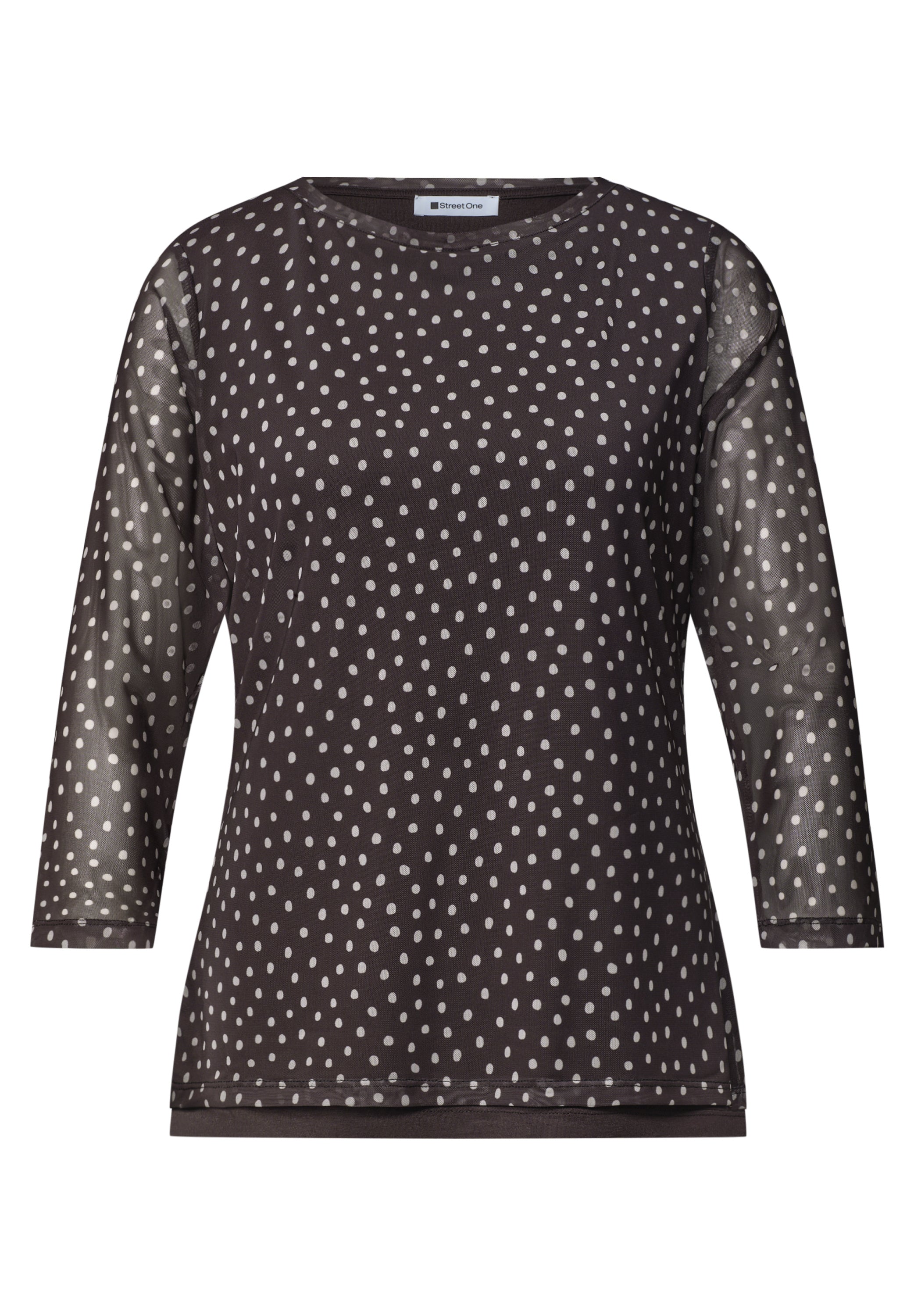 3/4-Arm Shirt aus Mesh mit Print