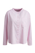 Ruffled collar blouse 1/1 sleeve, chest pocket