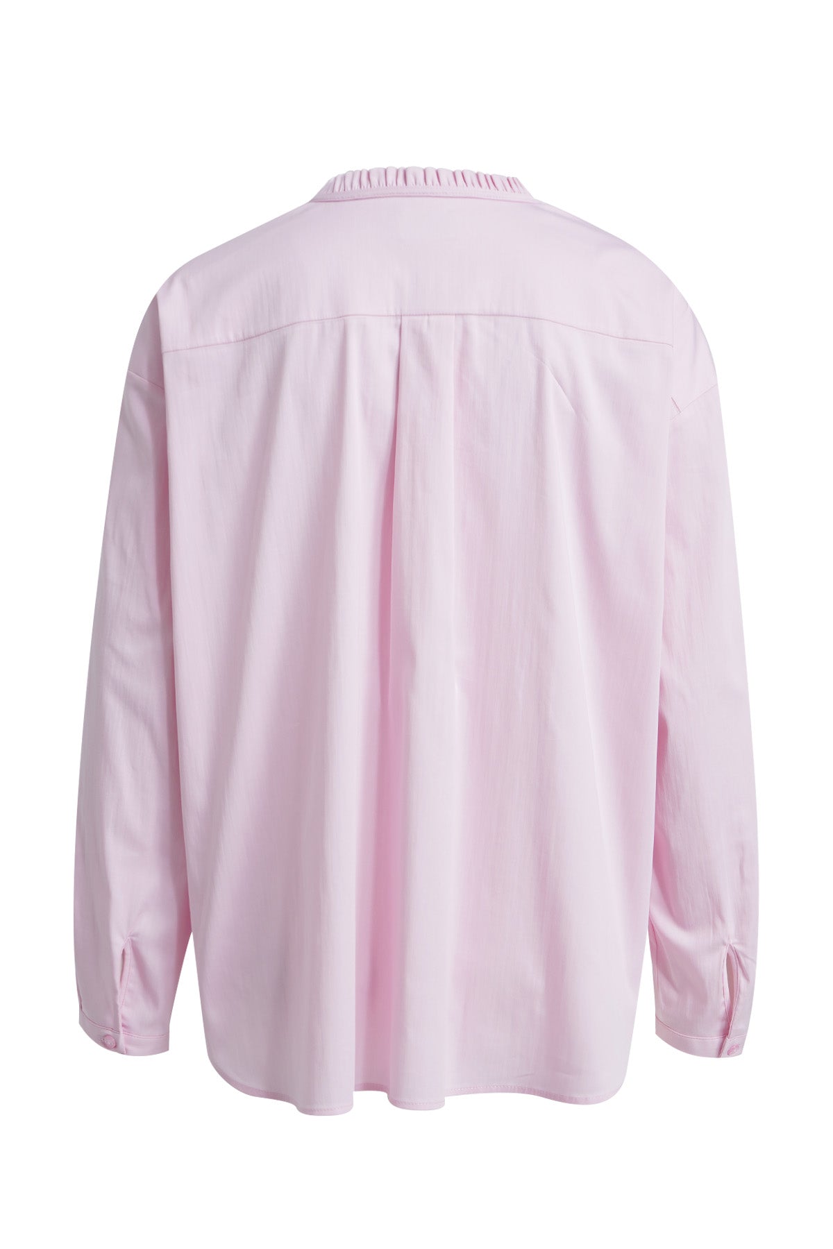Ruffled collar blouse 1/1 sleeve, chest pocket
