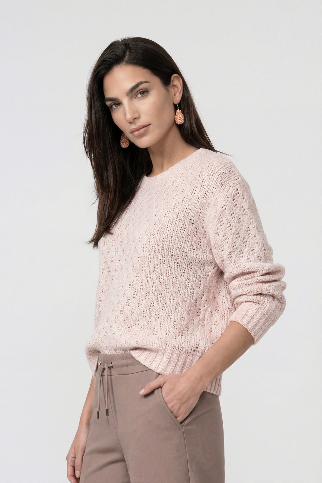 Strickpullover mit Ajour-Struktur