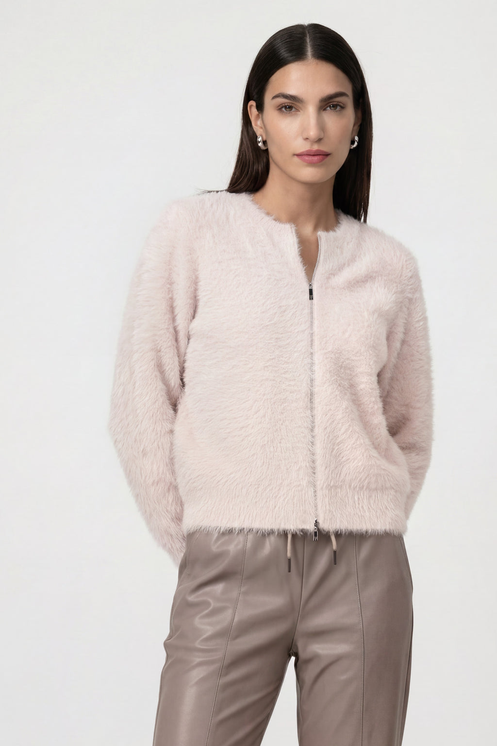 Strickjacke mit flauschiger Haptik