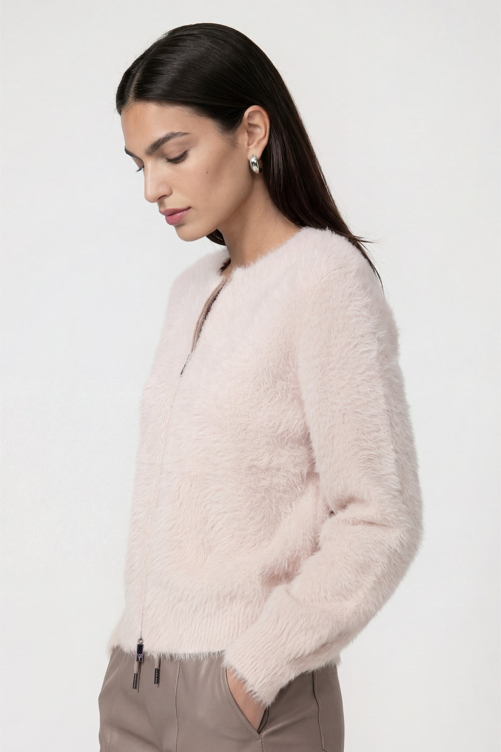 Strickjacke mit flauschiger Haptik