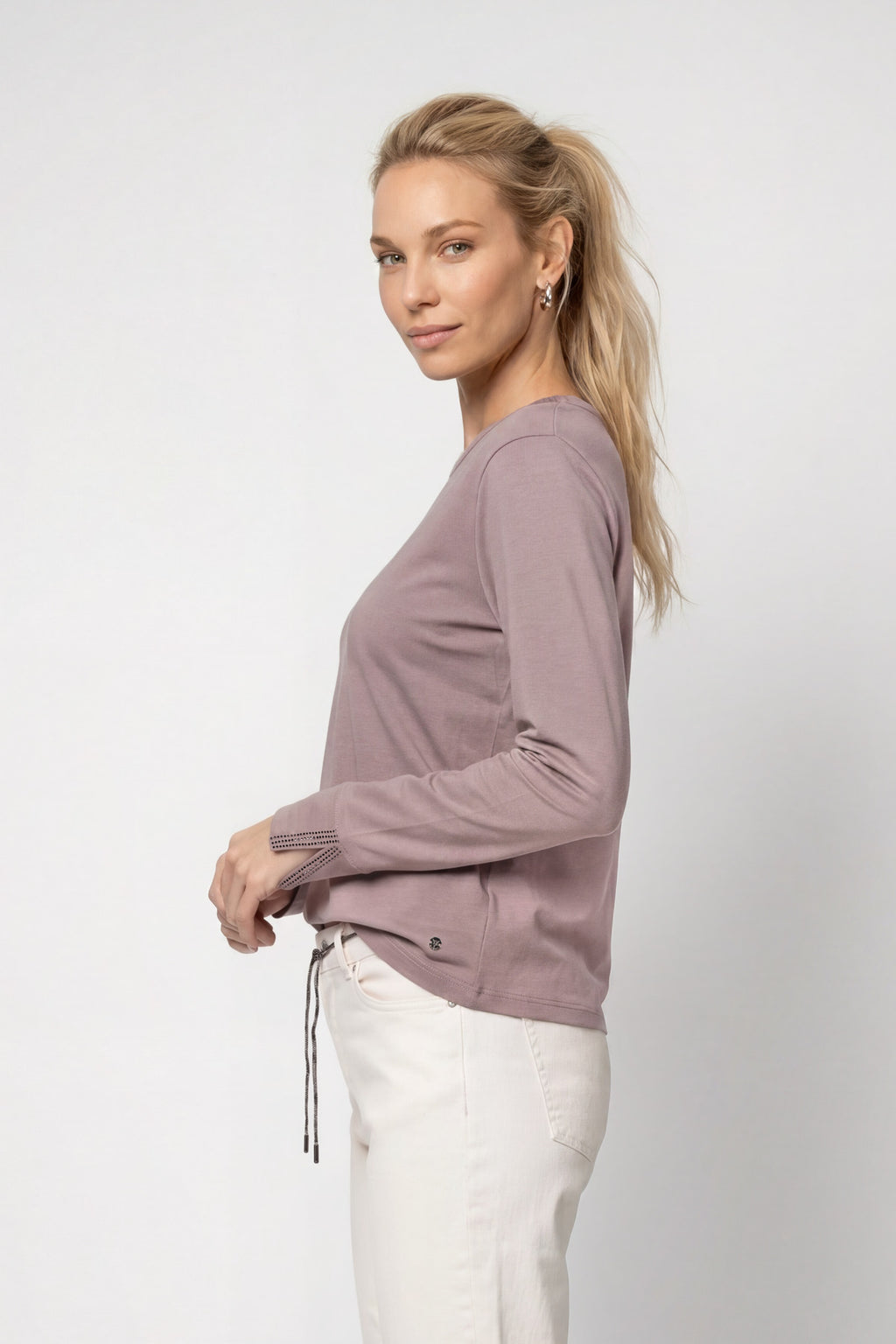 Langarmshirt mit Strassdetails