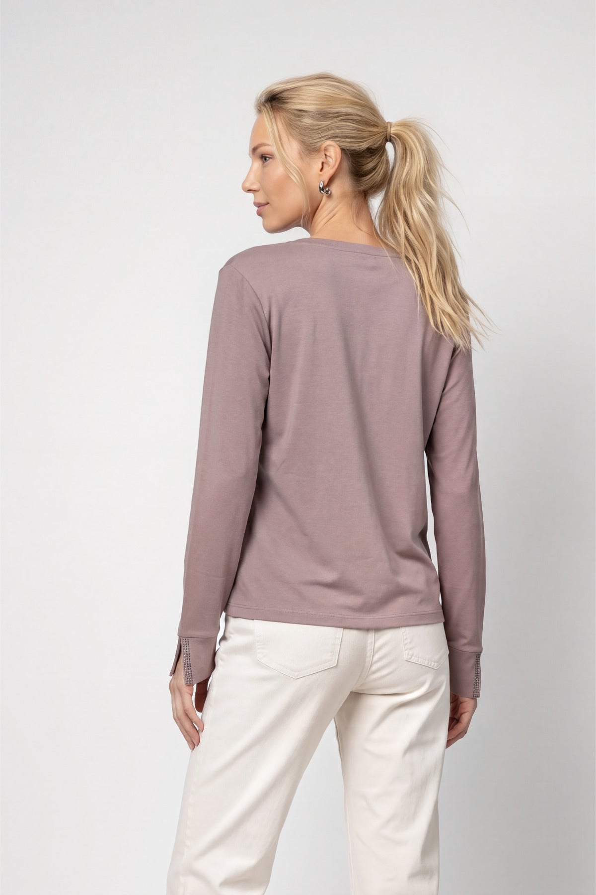 Langarmshirt mit Strassdetails