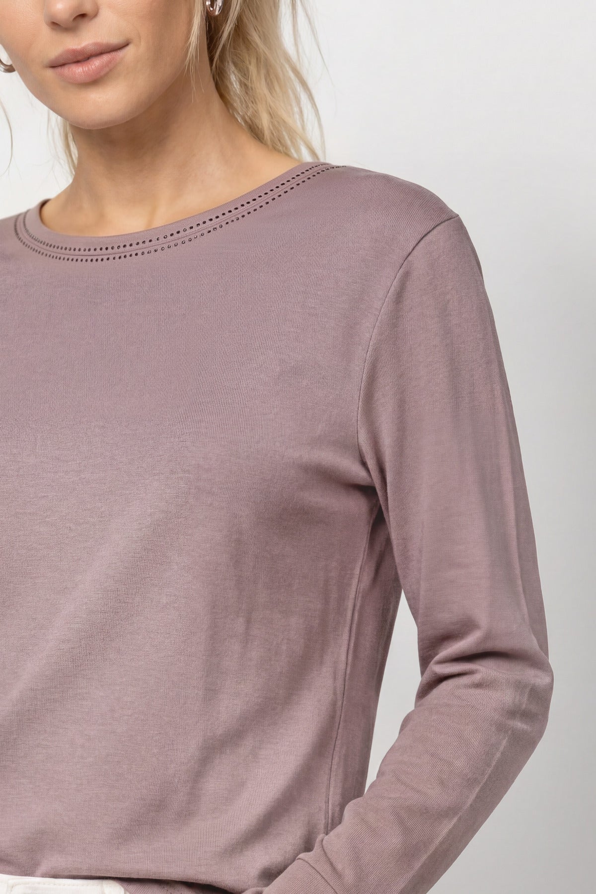 Langarmshirt mit Strassdetails