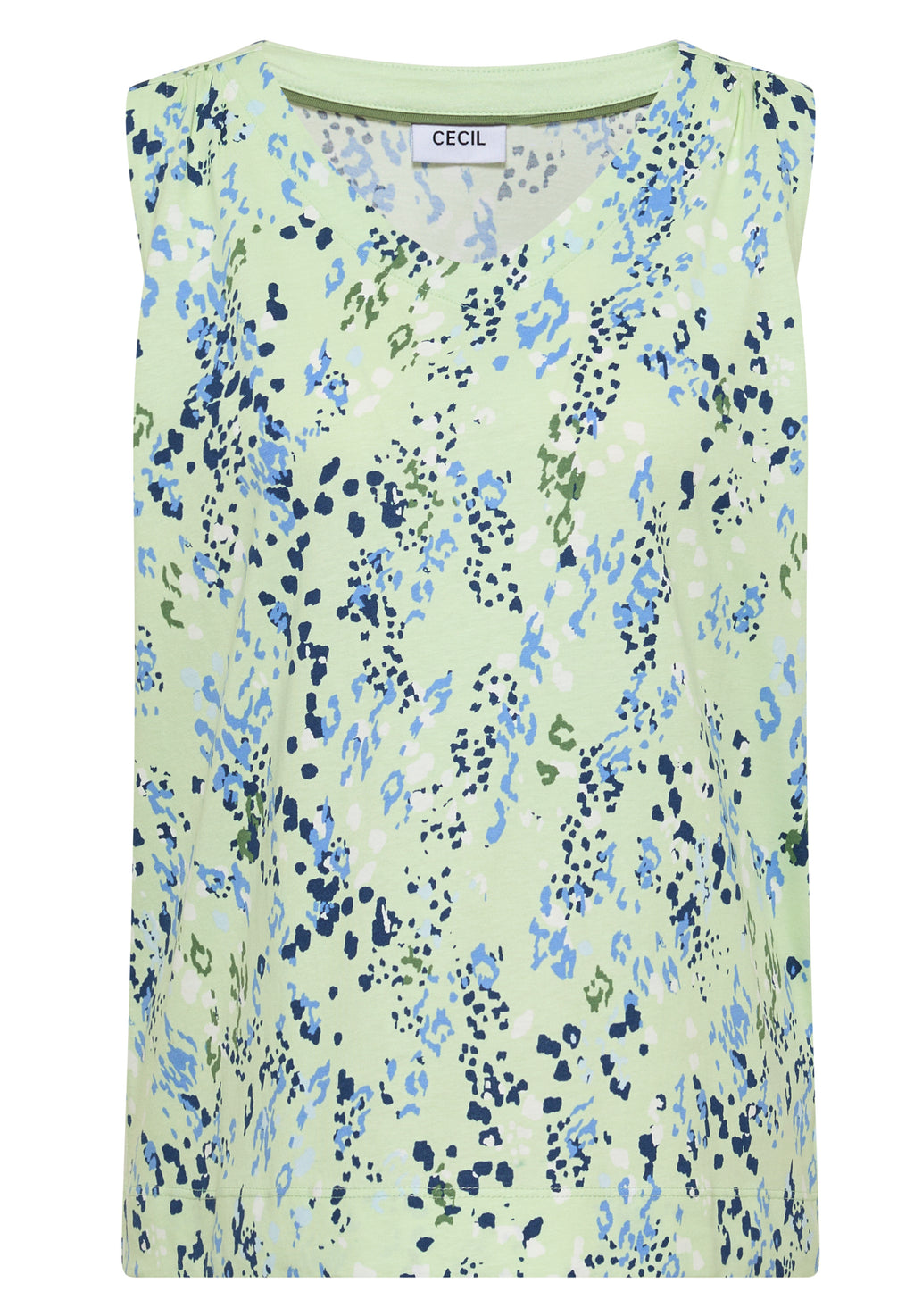 Top mit Rounded V-Neck und Print