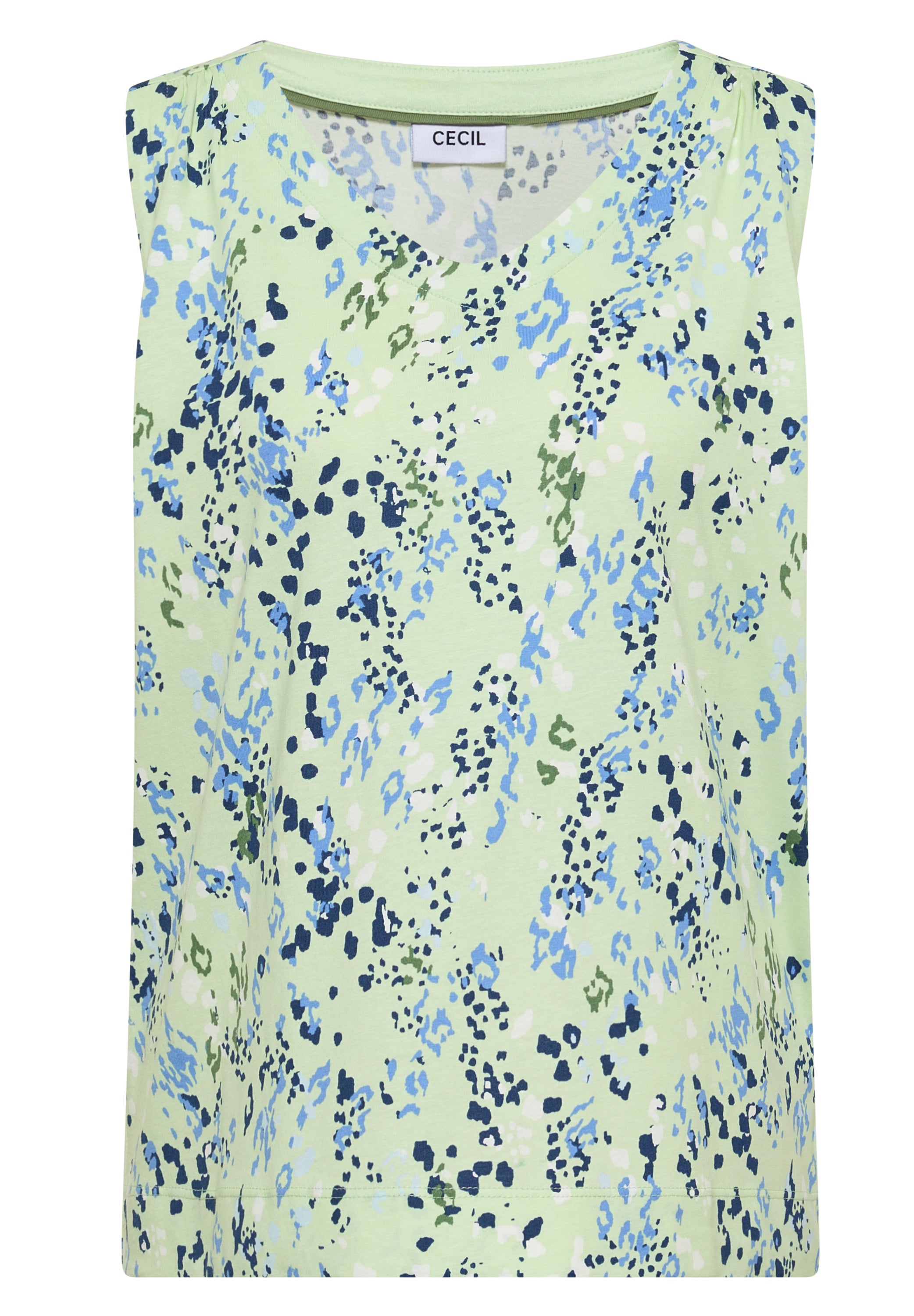 Top mit Rounded V-Neck und Print
