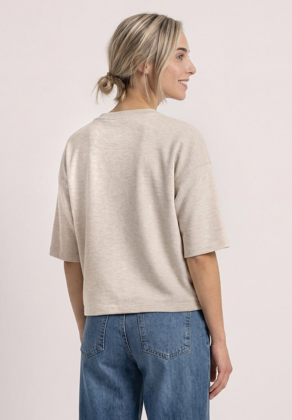 Kurzarm Sweatshirt mit Wording