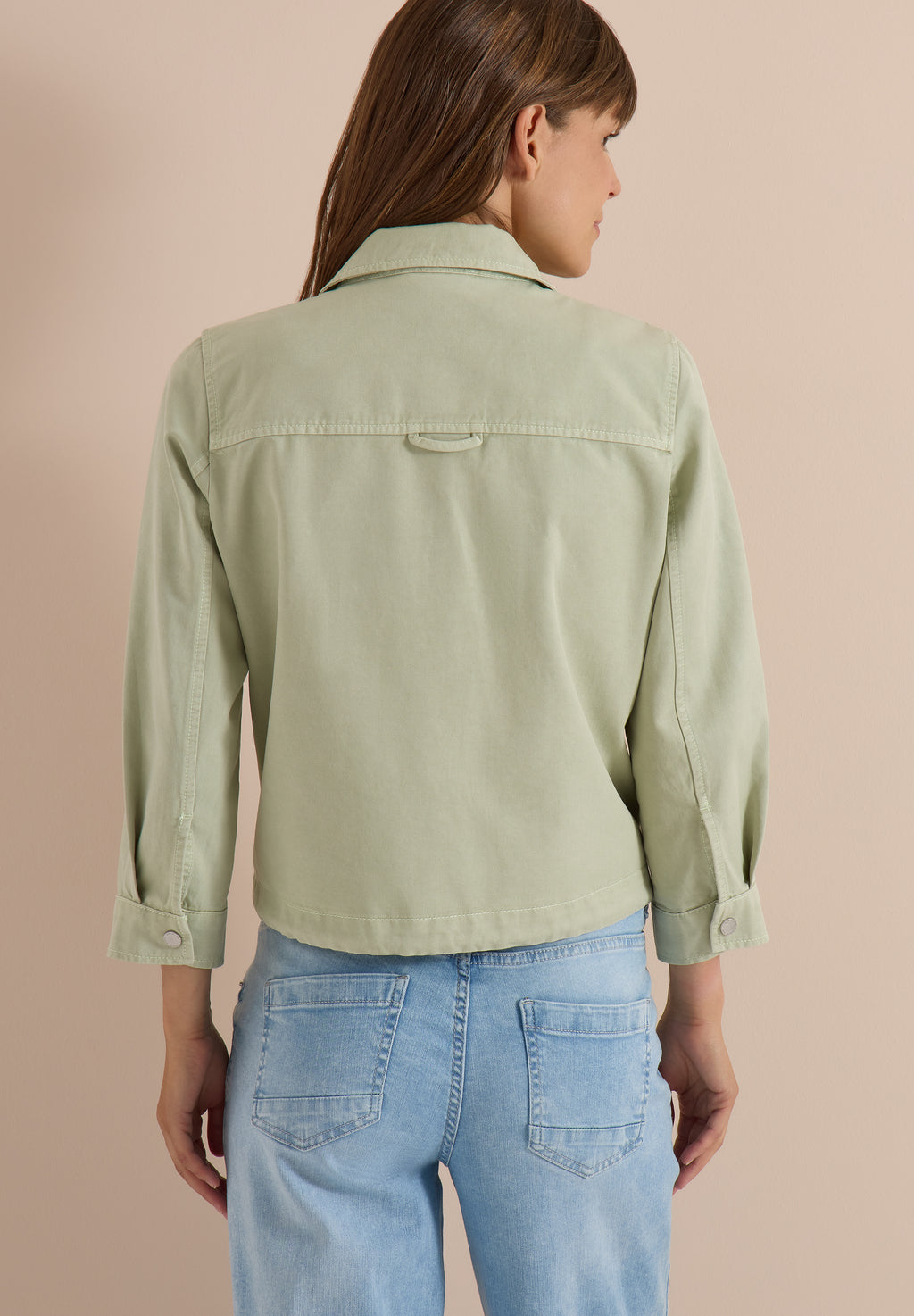 3/4-Arm Jacke mit Brusttaschen und Zipper