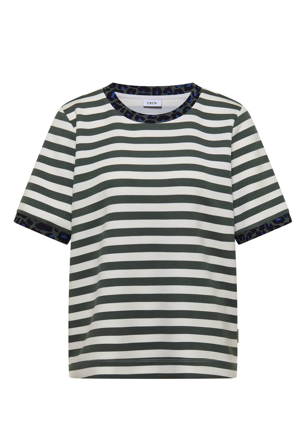 T-Shirt mit Rundhals und Leo-Details