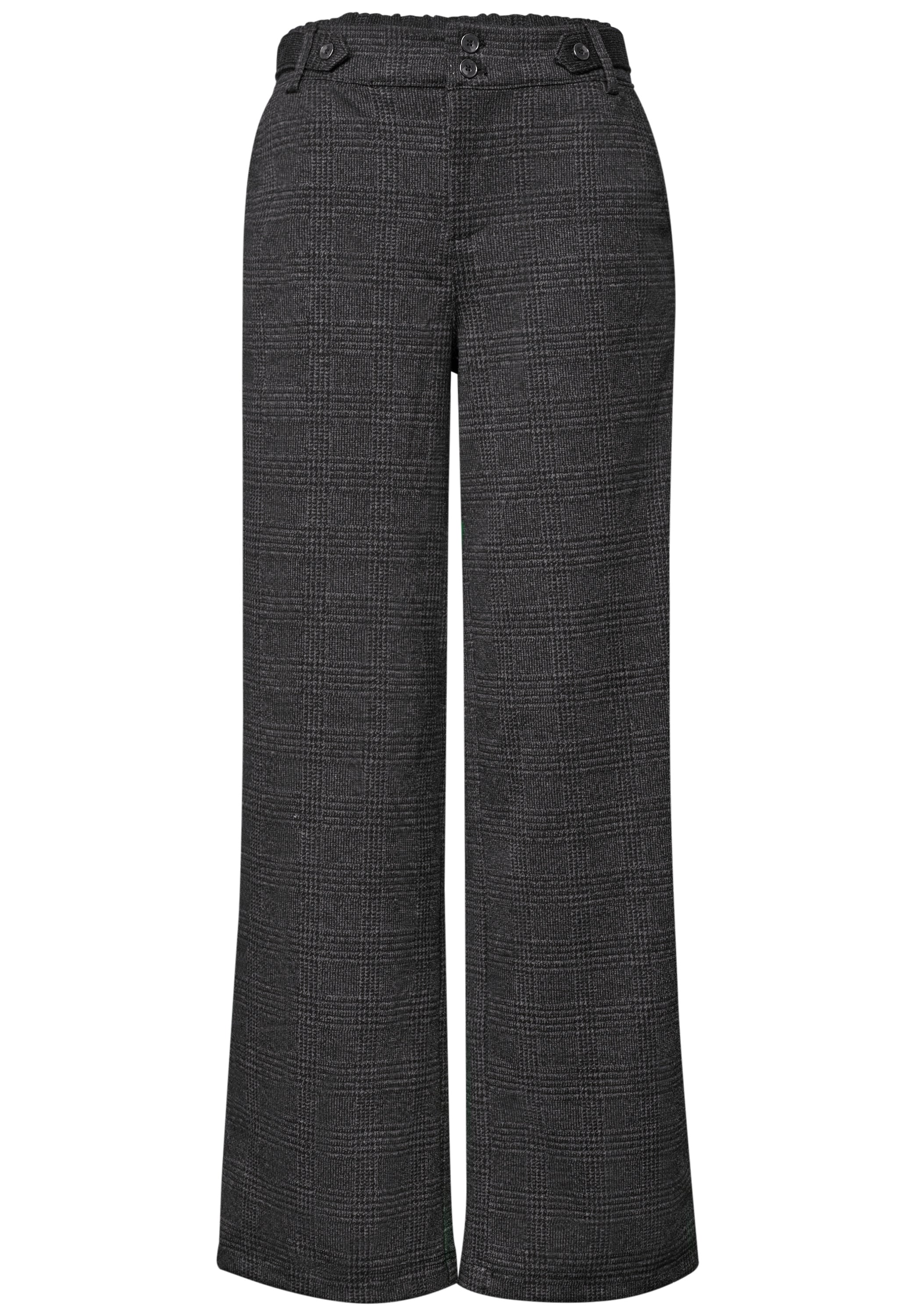 High Waist Wide Leg Hose mit Karomuster