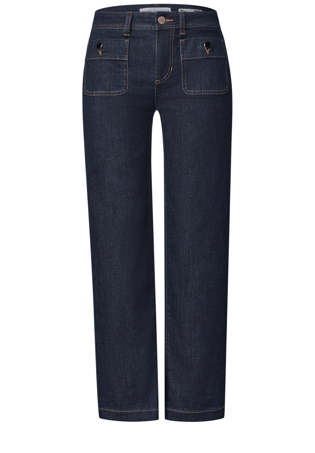 Mid Waist Straight Leg Jeans im Casual Fit