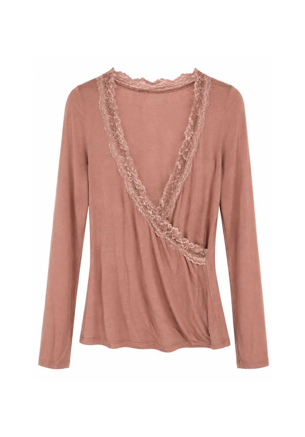 T-Shirt Vally in Wickeloptik mit Spitze von Houy Mode