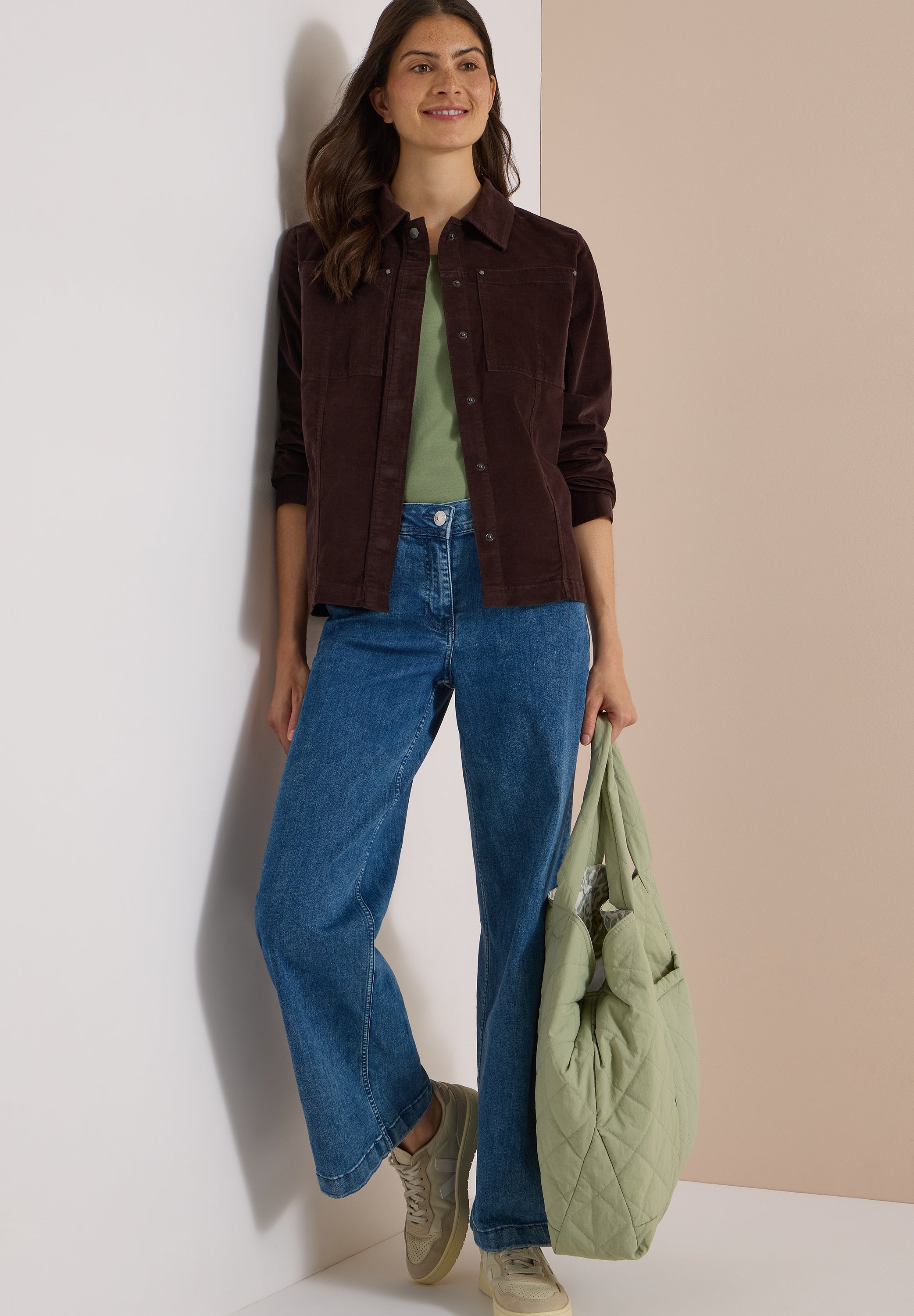 Feincord Overshirt mit Brusttaschen