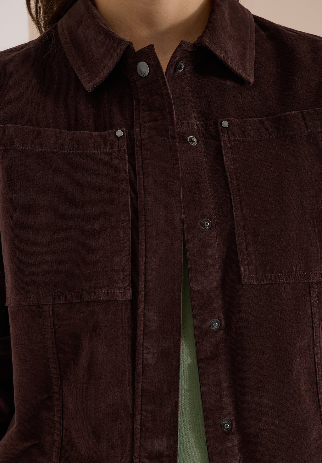 Feincord Overshirt mit Brusttaschen