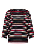 3/4-Arm Shirt mit Boat Neck und Streifen