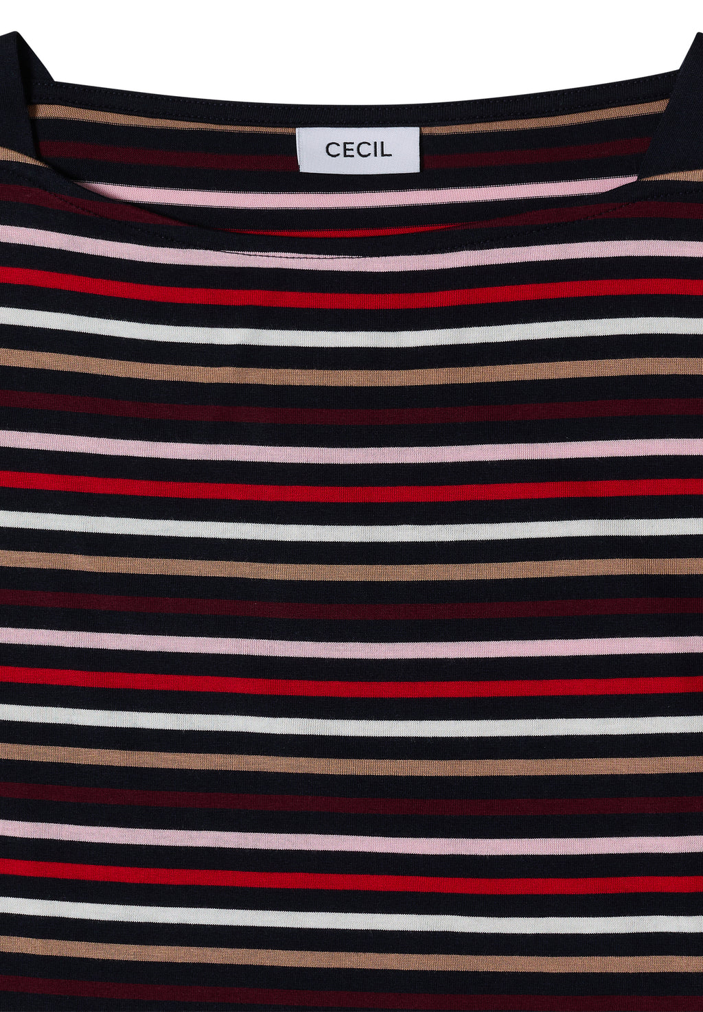 3/4-Arm Shirt mit Boat Neck und Streifen