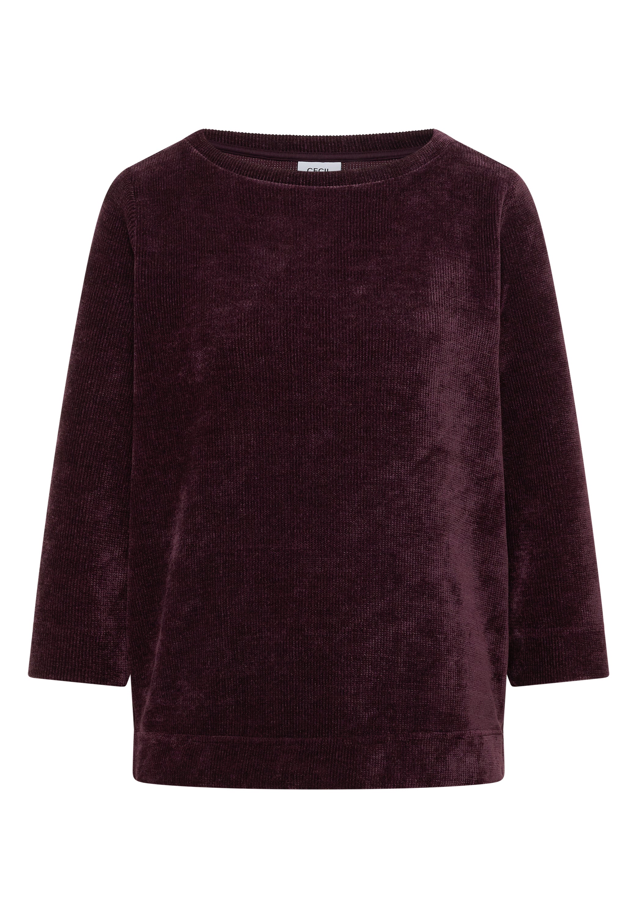 3/4-Arm Shirt aus Cord mit Boat Neck