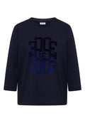 3/4-Arm Shirt mit Rundhals und Wording