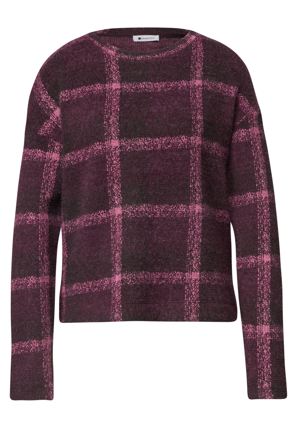 Langarm Shirt mit Rundhals und Karomuster