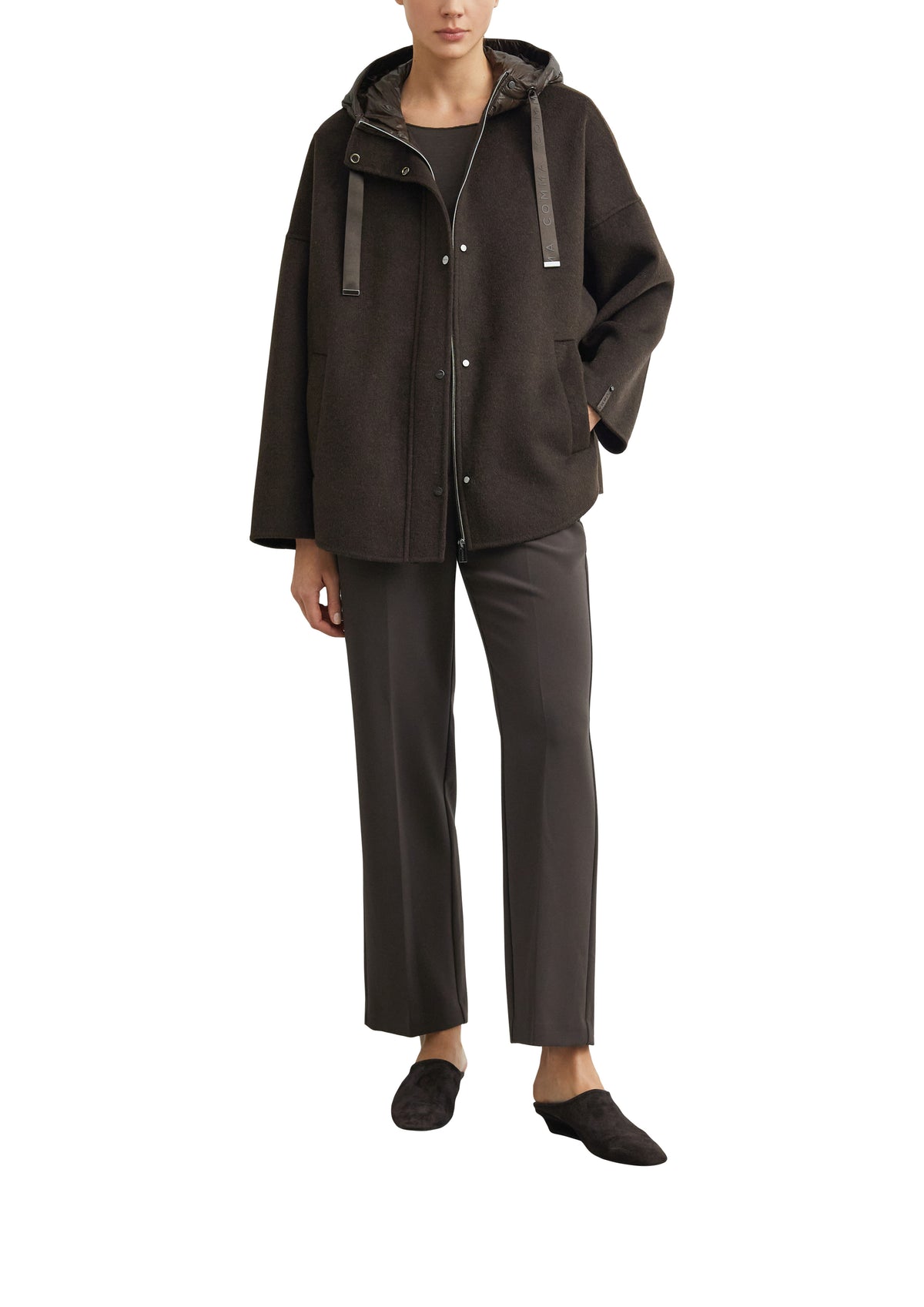 Cape-Jacke mit fixierter Kapuze von Comma