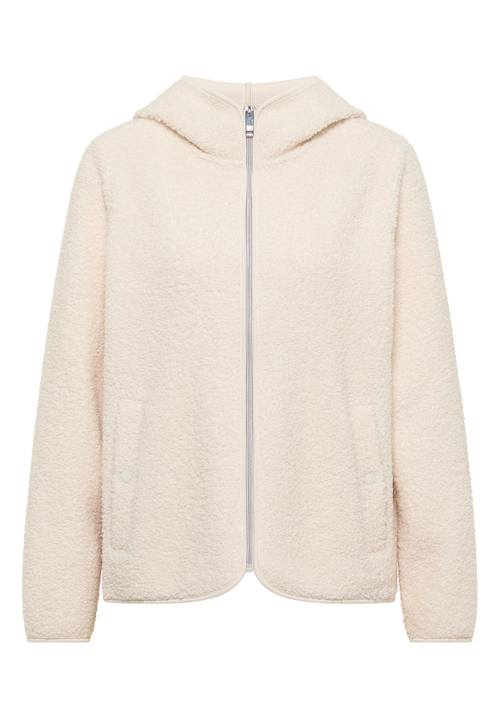 Teddy-Jacke mit Kapuze in Unifarbe