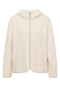 Teddy-Jacke mit Kapuze in Unifarbe