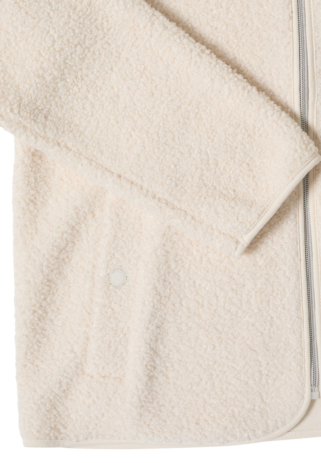 Teddy-Jacke mit Kapuze in Unifarbe