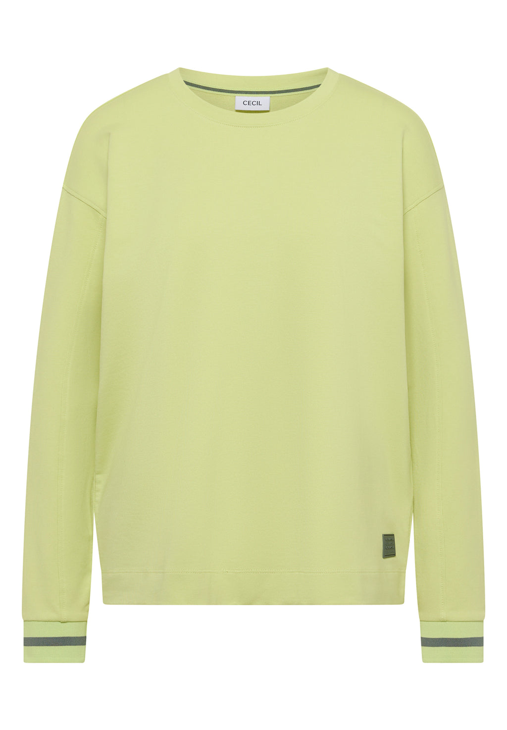 Langarm Shirt mit Rundhals und Streifendetail