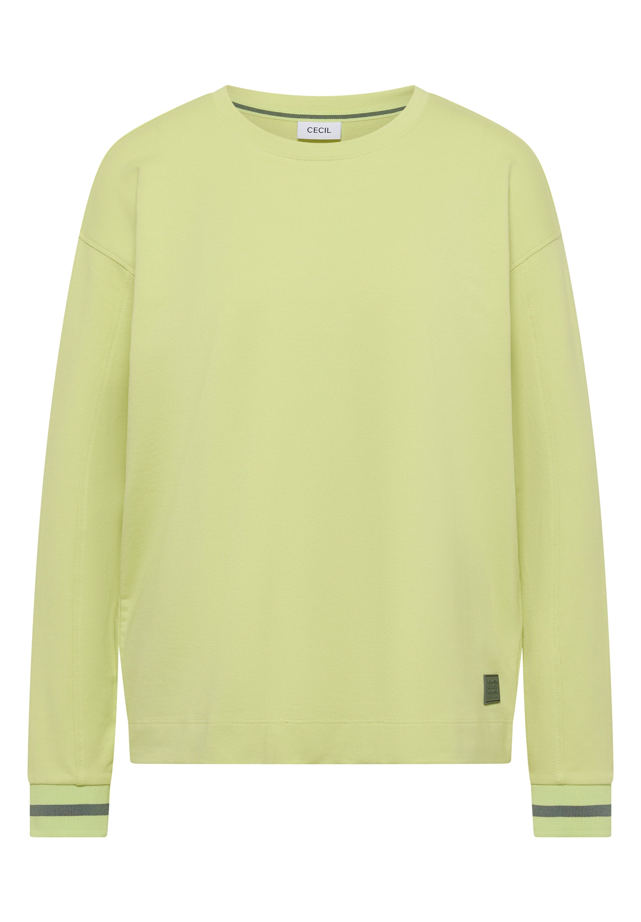 Langarm Shirt mit Rundhals und Streifendetail