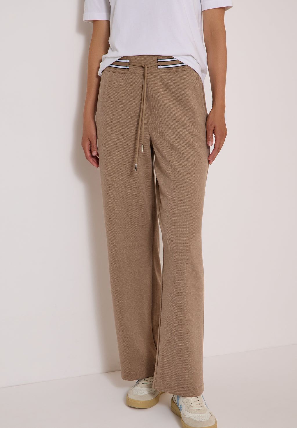High Waist Straight Leg Hose mit Dessin