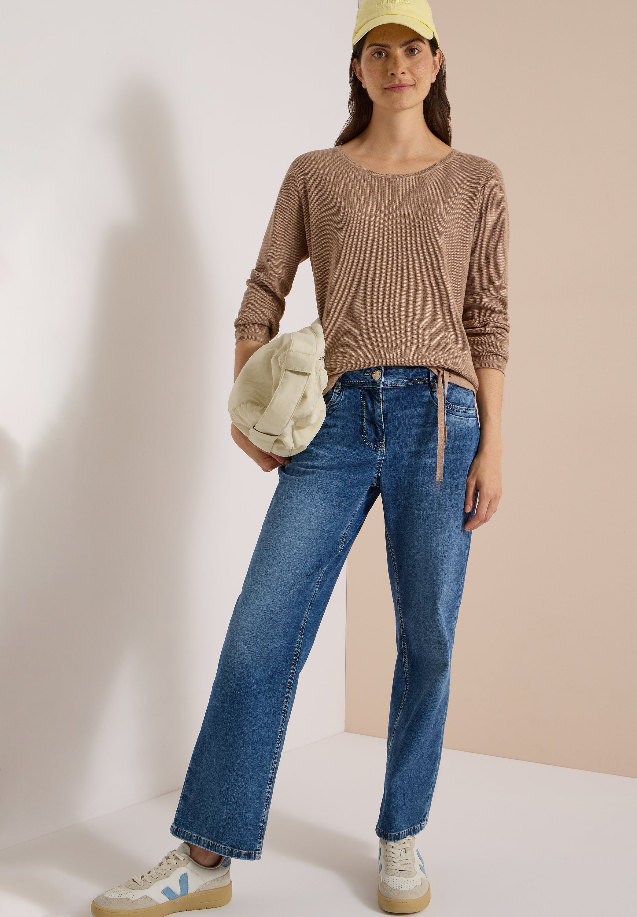 Pullover mit Rundhals und Struktur