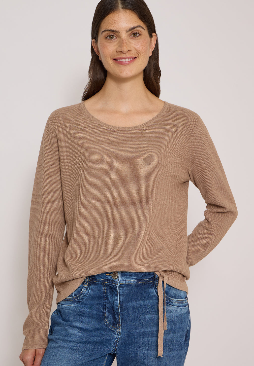 Pullover mit Rundhals und Struktur