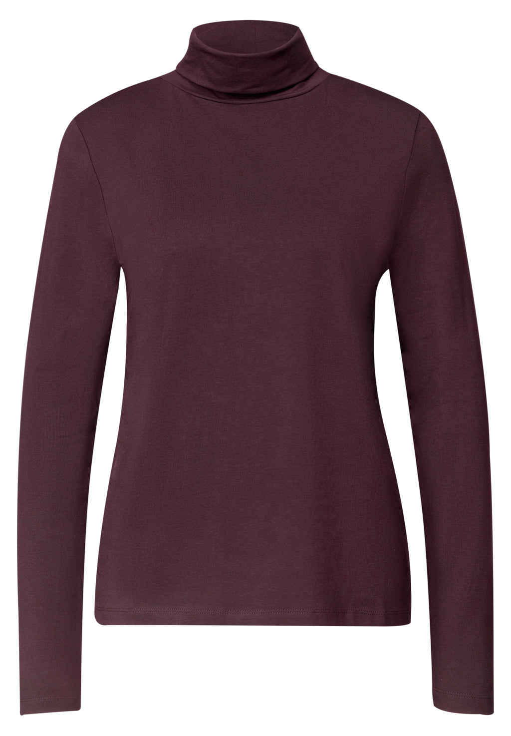 Langarm Shirt in Unifarbe mit Rollkragen