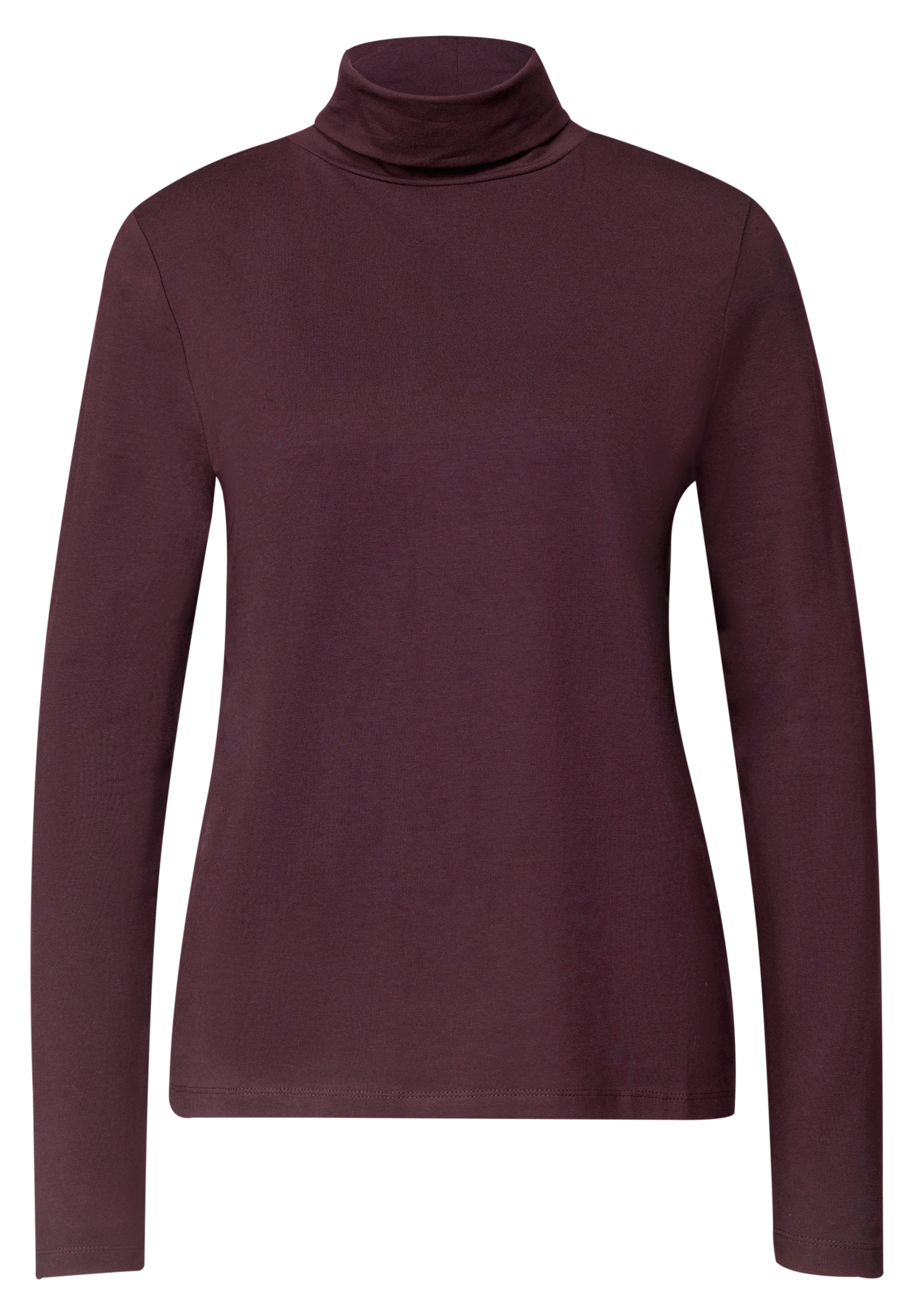 Langarm Shirt in Unifarbe mit Rollkragen