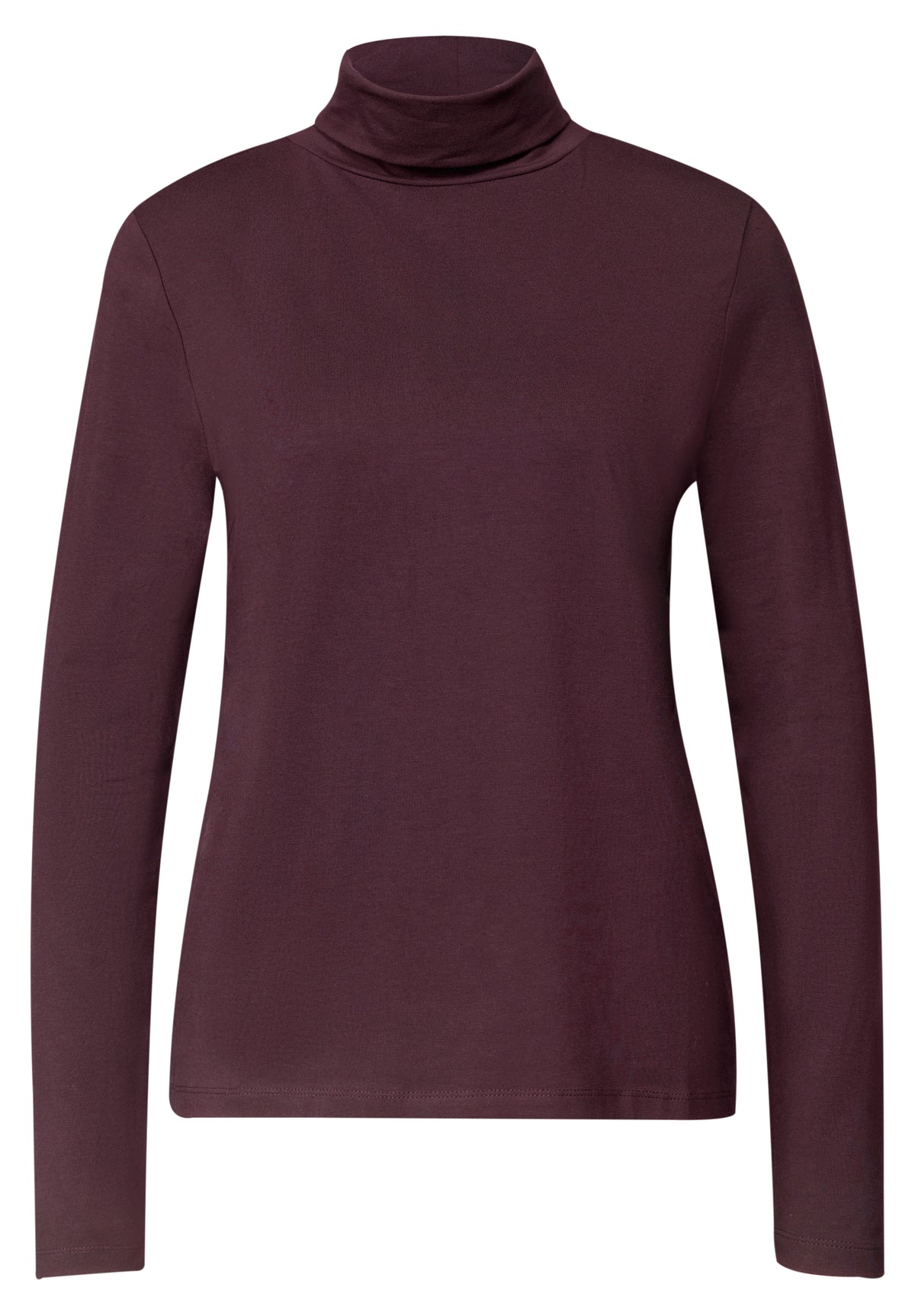 Langarm Shirt in Unifarbe mit Rollkragen von Street One