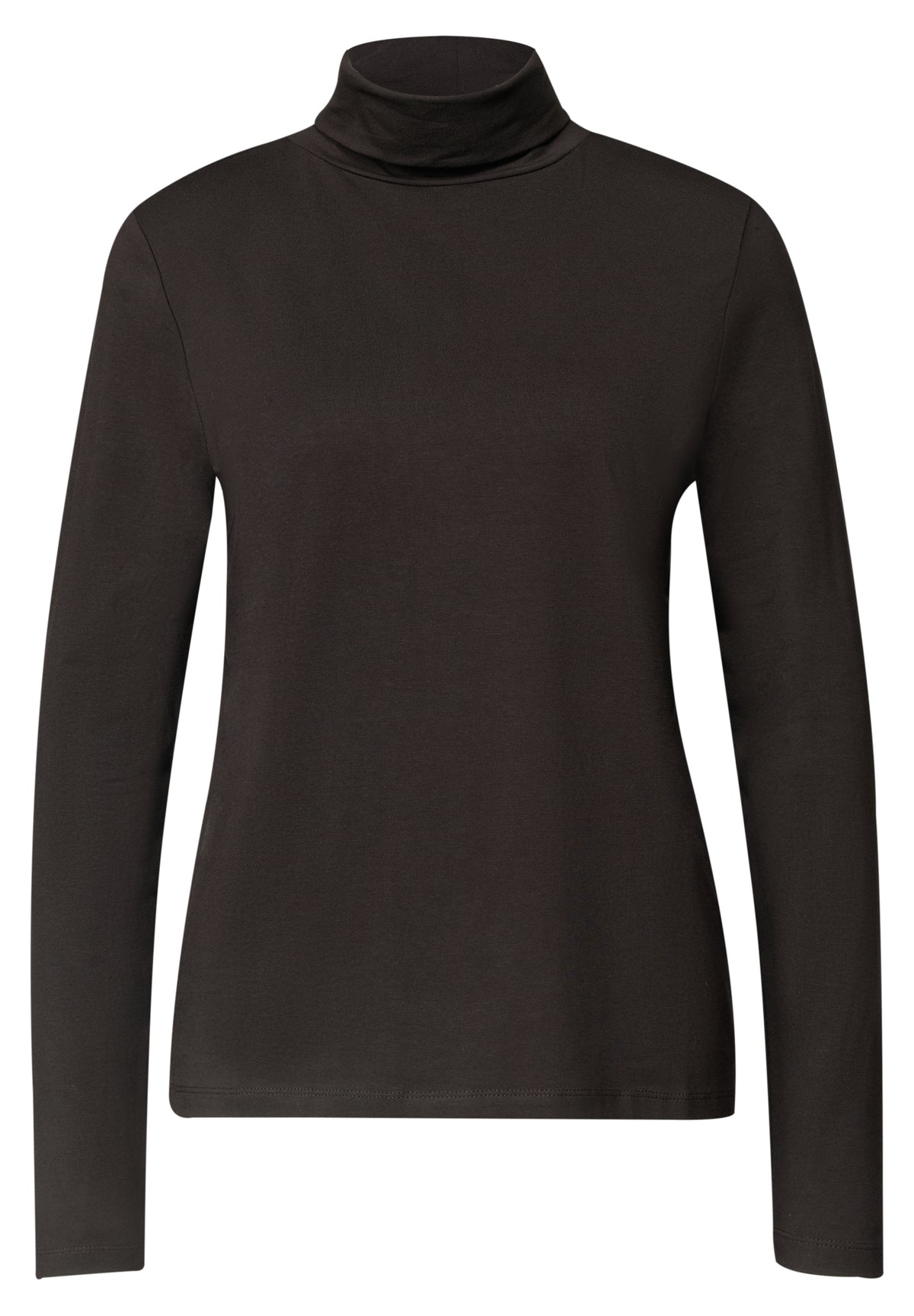 Langarm Shirt in Unifarbe mit Rollkragen von Street One