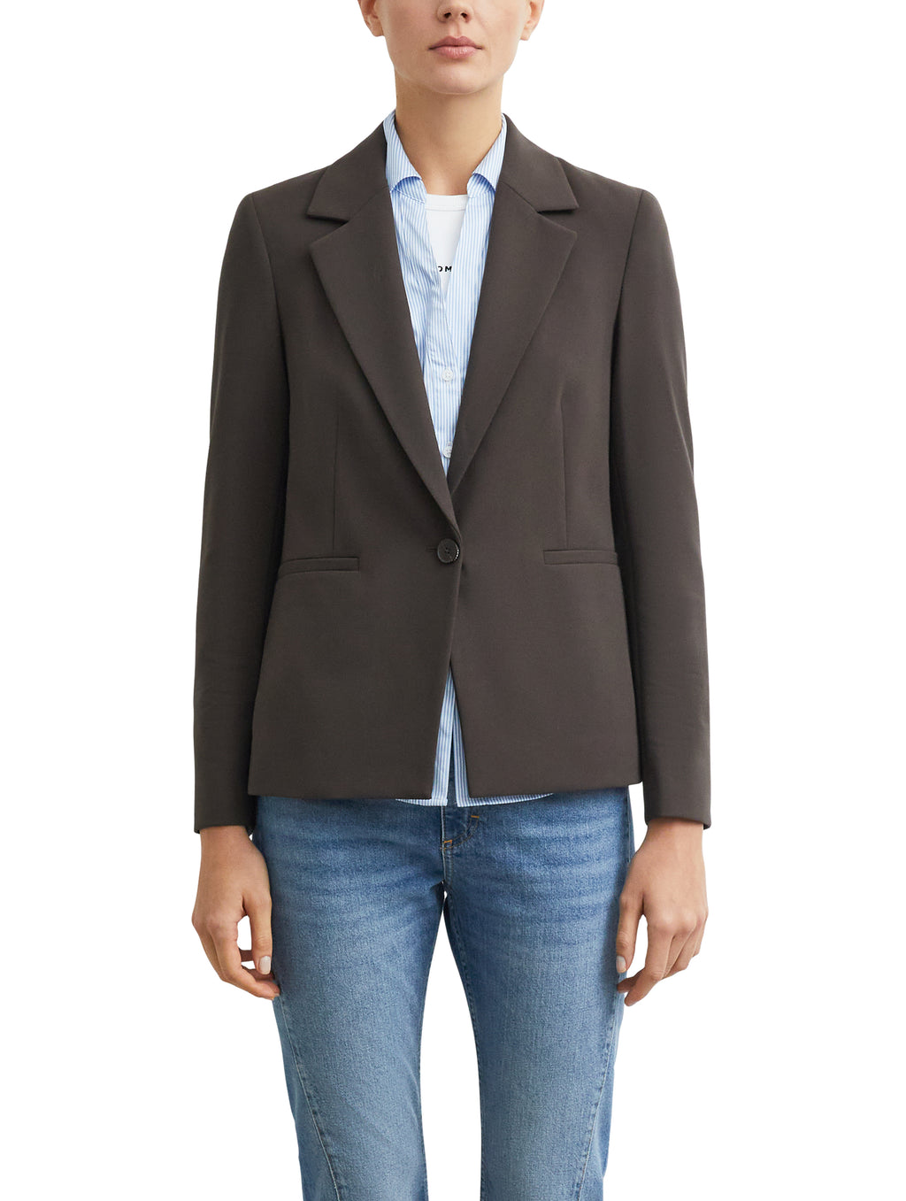 Blazer mit Reverskragen und Einknopf von Comma