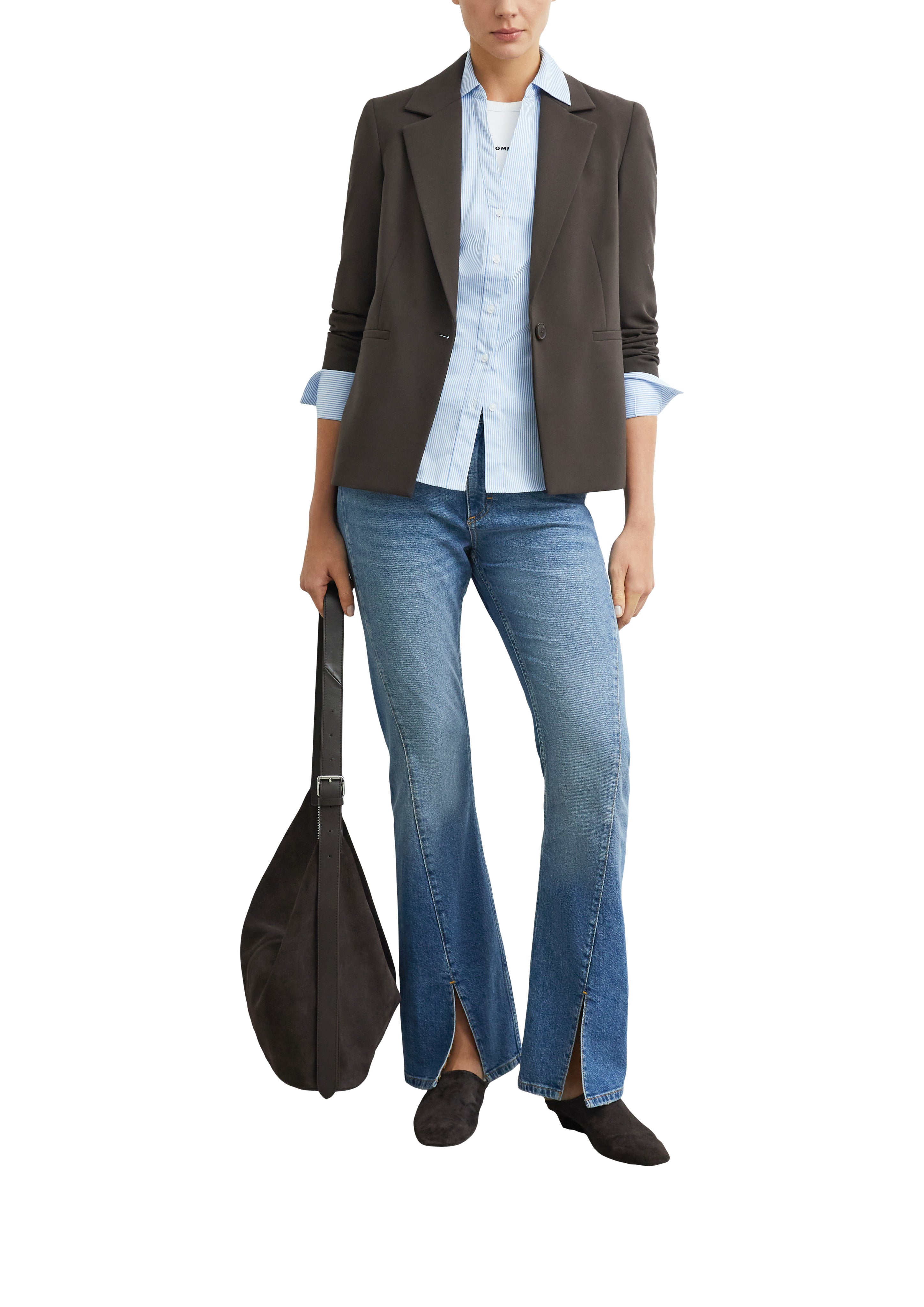 Blazer mit Reverskragen und Einknopf von Comma