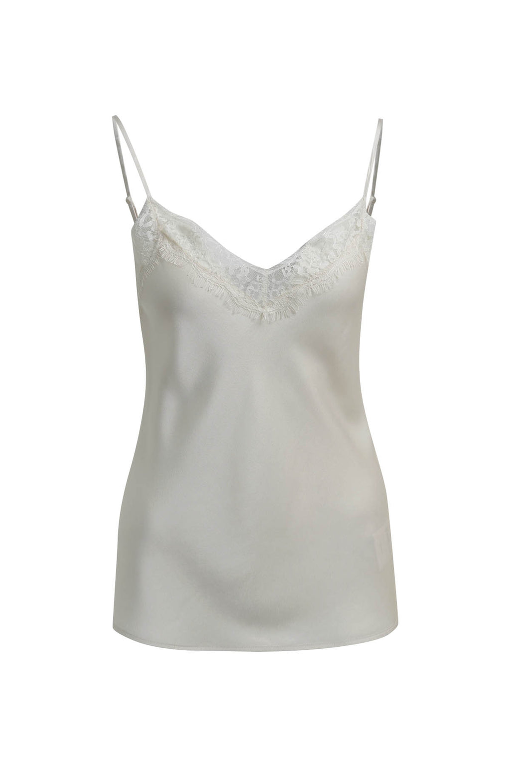 woven top w/ adjustable straps lace at armhole& front neck