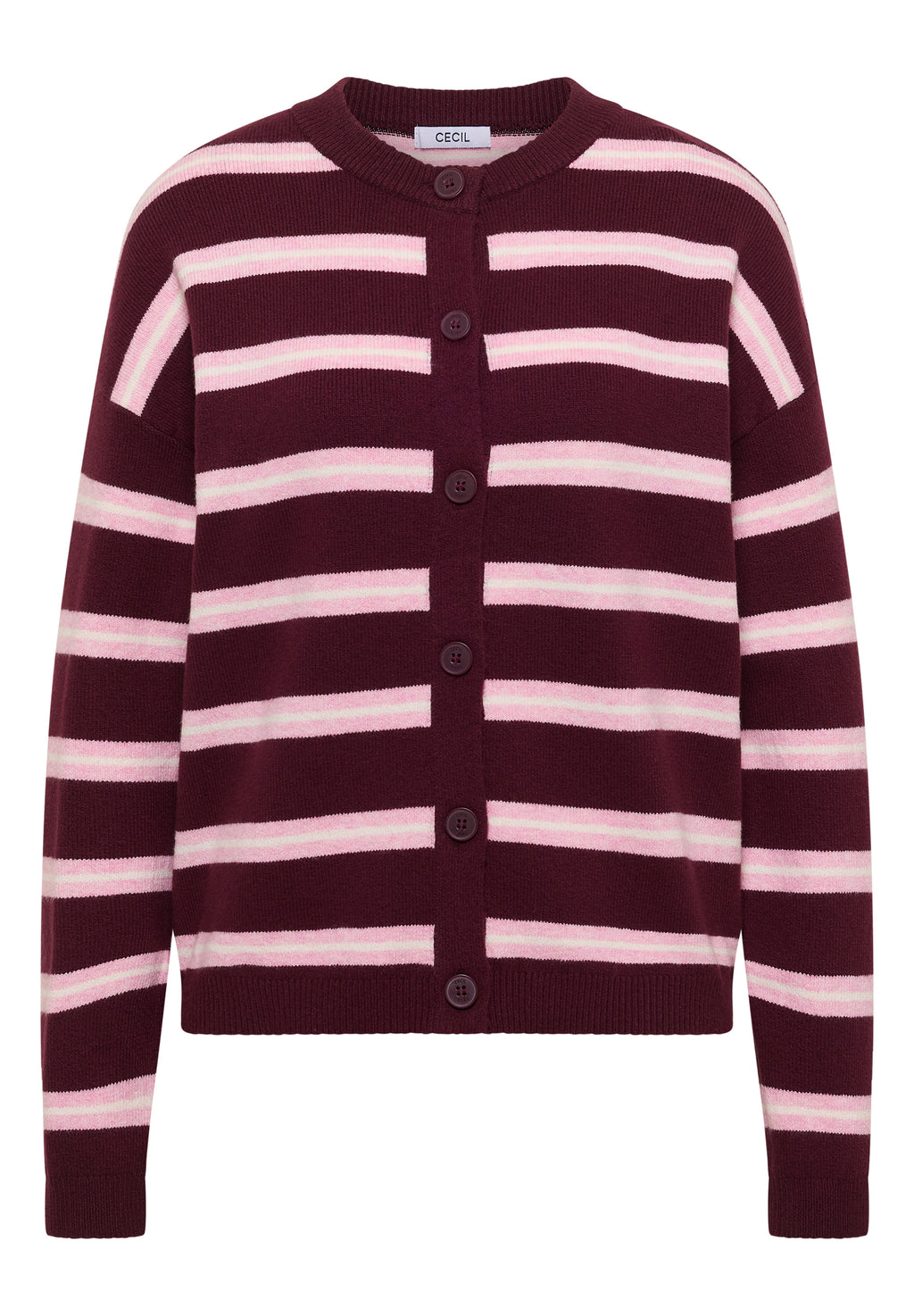 Cardigan mit Rundhals und Streifen