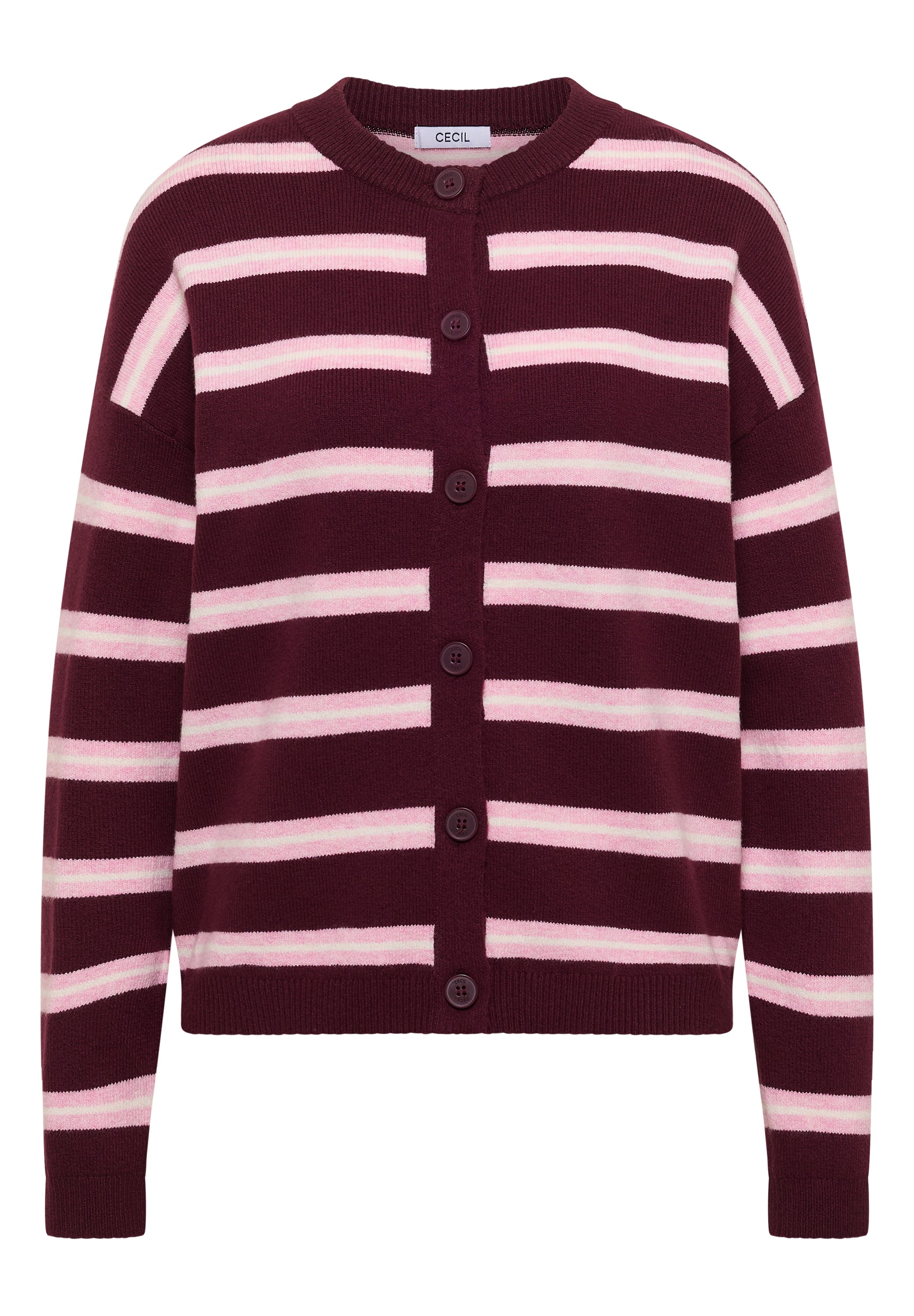Cardigan mit Rundhals und Streifen