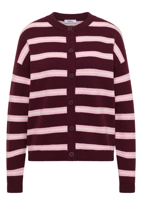 Cardigan mit Rundhals und Streifen